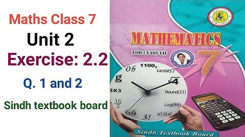#Maths | Class : 7 | Unit No : 2 |Exercise : 2.2  Q. 1 and 2  |STBB|