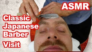 classic 床屋さん japanese barbershop cut shave asmr handheld dslr