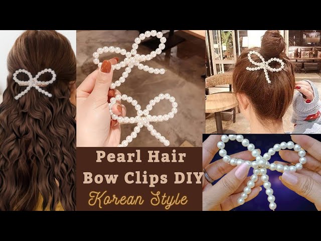 How to make Pearl Hair Bow Clips, Elegant hair clips for hairstyles