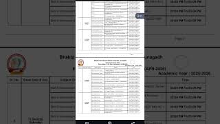 B.A. Hs sem 4 exam time table 📚