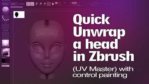 Quick Unwrap a head in Zbrush (UV Master) with control painting