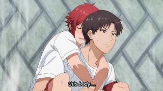 Jun carry Tomo after she fainted on the track | Tomo Chan is a Girl