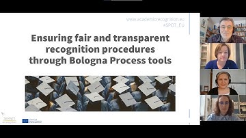 EUA Webinar - Ensuring fair and transparent recognition procedures through Bologna Process tools