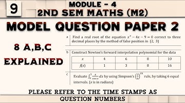 Maths (M2) Model Paper 2 Solution 8 a,b,c Explained 2nd Sem EEE Stream 2022 Scheme VTU