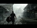 Skyrim - Falkreath Rain Ambiance (birds, soft rain, wind, footsteps, blacksmith)