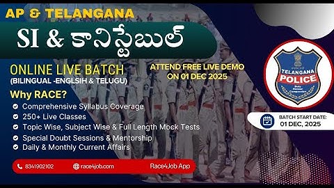 P & Telangana SI & Constable 2025–26 Online Batch | Complete Live Coaching
