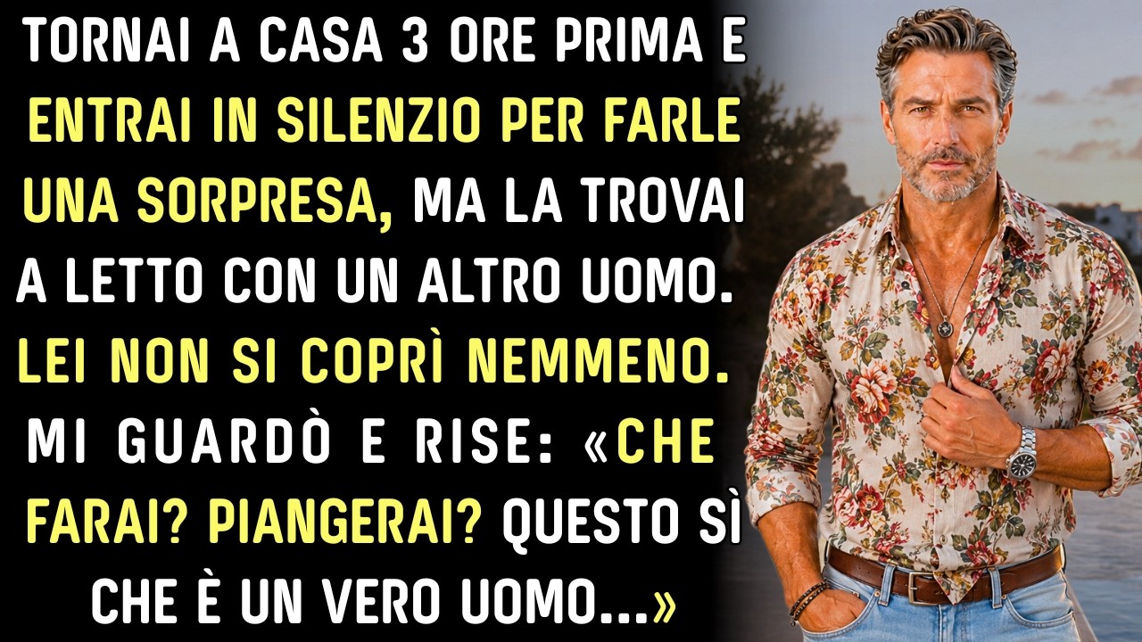 Sono tornato a casa tre ore prima per fare una sorpresa a mia moglie, con dei girasoli in una mano e una foto di nostra figlia da bambina nell’altra. Ho aperto la porta e sono salito le scale in...