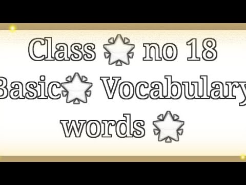 Basic 🌟 vocabulary 🌟 Words 🌟 Class 🌟 no: (18)/ - YouTube