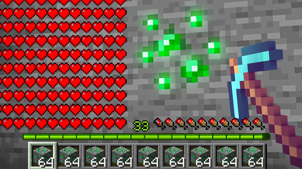 Minecraft, But Your Hearts MULTIPLY When You Mine..!