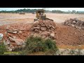 Updating Part18| Best Skill Operator Big Land Filling Process Dozer Push Rock DumpTruck Dumping Rock