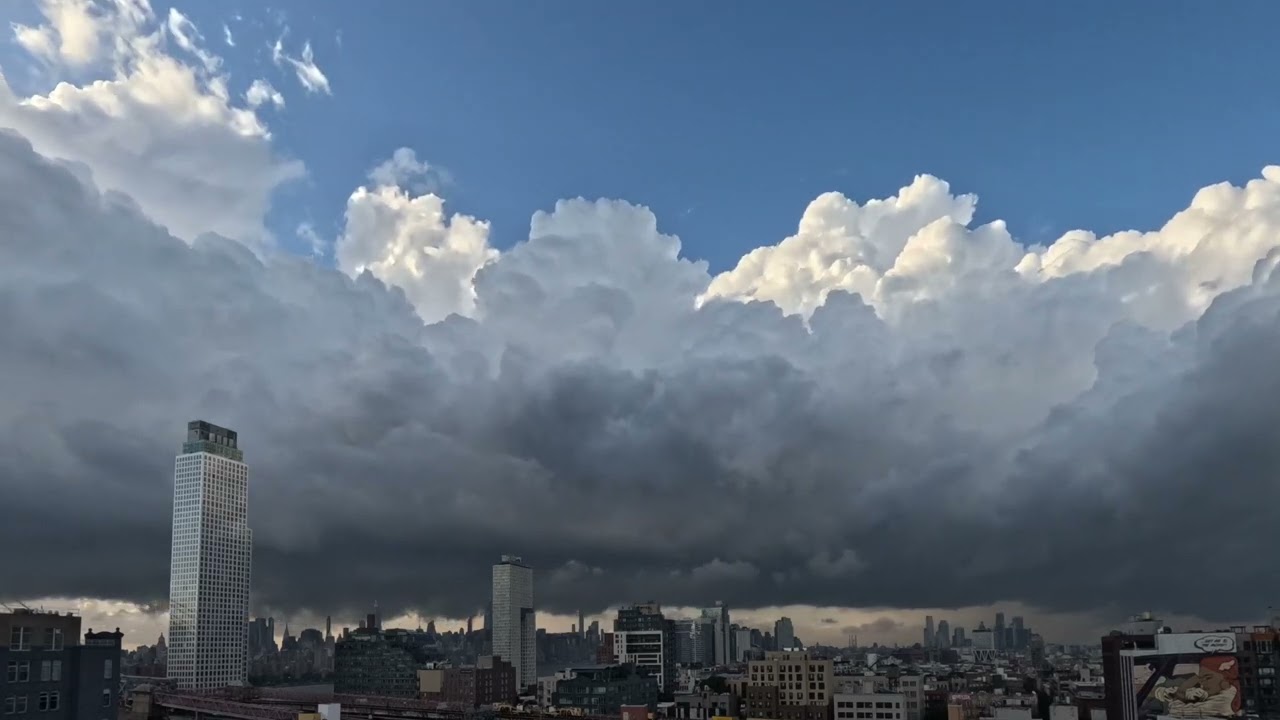 NYC Timelapse - 18 minutes of Clouds & Rain Over Williamsburg Brooklyn NYC - June 7, 2025