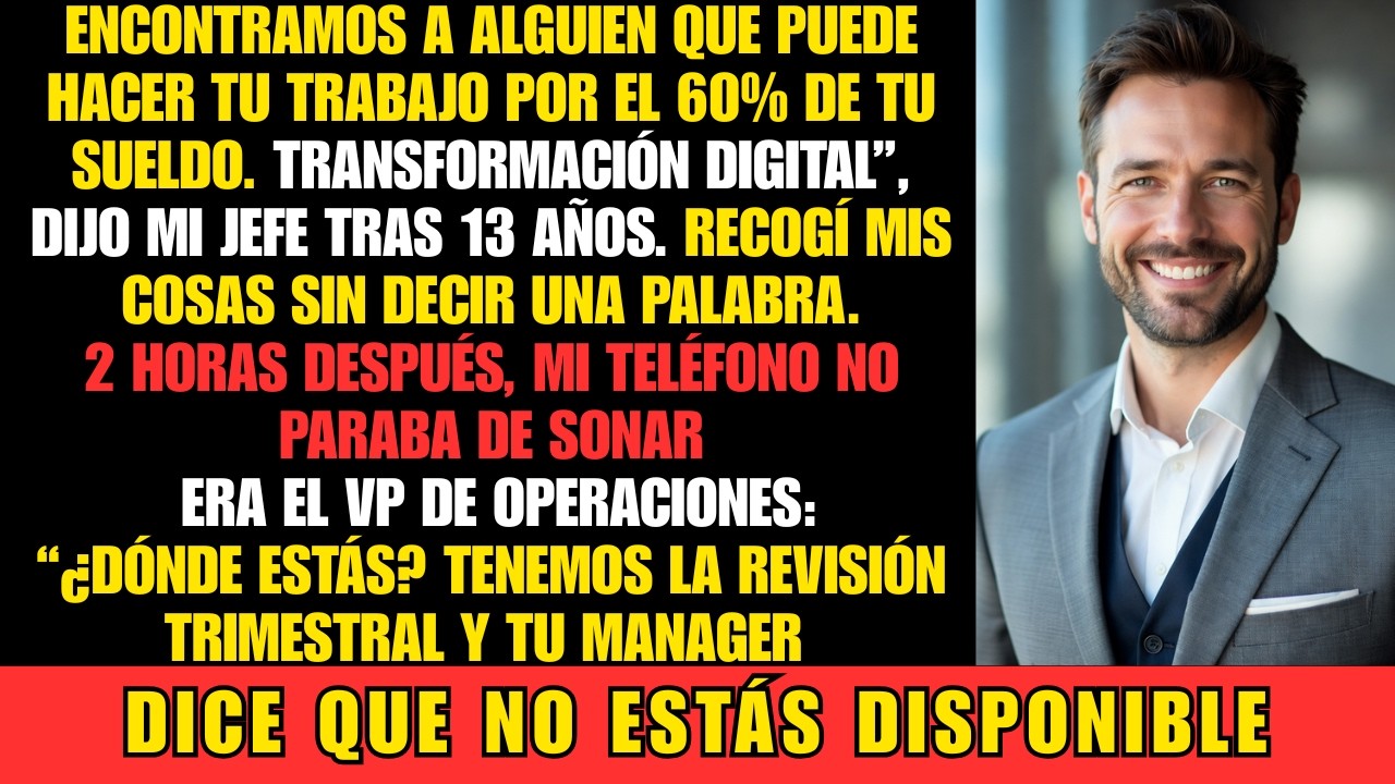 Mi jefe me despidió tras 13 años por alguien 60% más barato. Luego lo pagó caro y me acabó rogando