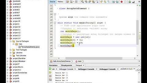 praktek 14 menggunakan array satu dimensi