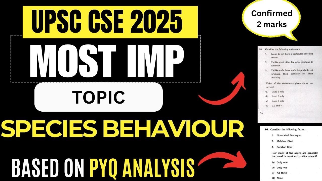 UPSC will ask this species behaviour in Prelims 2025 PYQ analysis # ...
