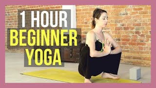 1 Hour Beginner Yoga - Full Body Yoga for Strength and Flexibility