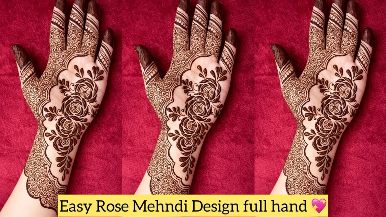 Rose Mehandi Design For Front Hand || Step by step tutorial || Eid Mehndi Design🌙