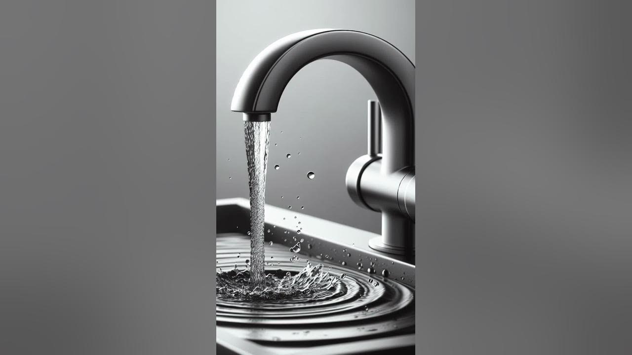 The sound of the water faucet being turned on with moderate flow