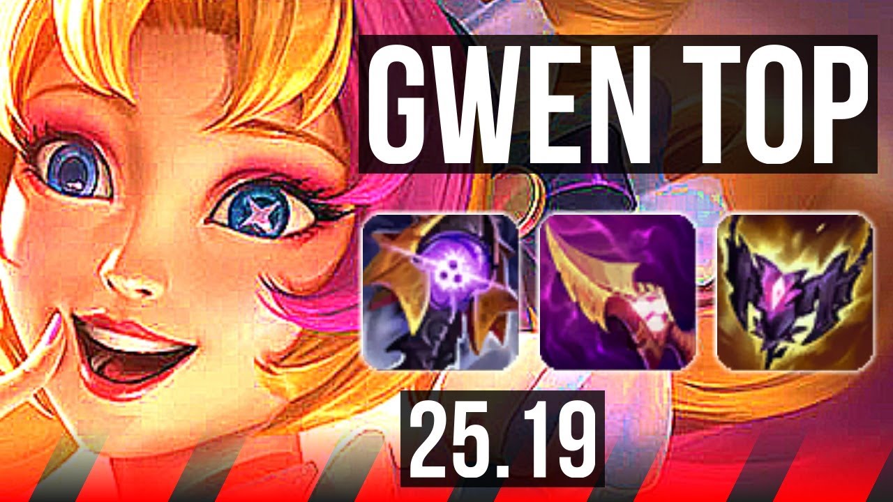 GWEN vs RIVEN (TOP) | 6 solo kills, 600+ games, Dominating | KR Master | 25.19