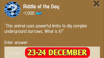 Riddle Of The Day Zoo 23 December | Zoo Riddle Of The Day | Riddle Of The Day Zoo