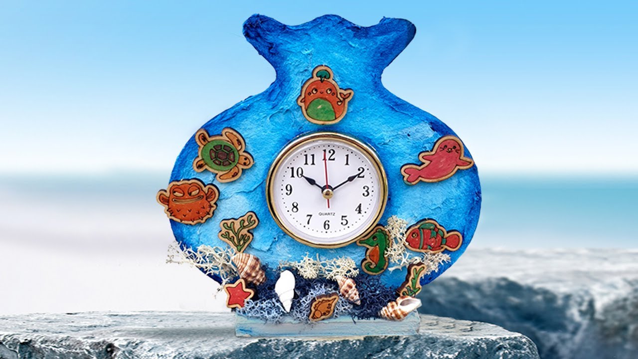 스컬프쳐 어항 알시계ㅣSculpcher Fish Tank Clock #만들기 #만들기키트 #점토놀이 - YouTube