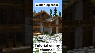 How to build a winter log cabin in Minecraft #minecraft #minecrafttutorial #minecraftshorts #shorts