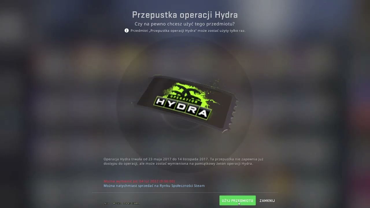 Oppen Operation Hydra acces pass in 2022