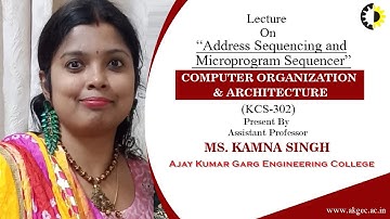 “Address Sequencing and Microprogram Sequencer” Computer Organization & Architecture Lecture 03 By M