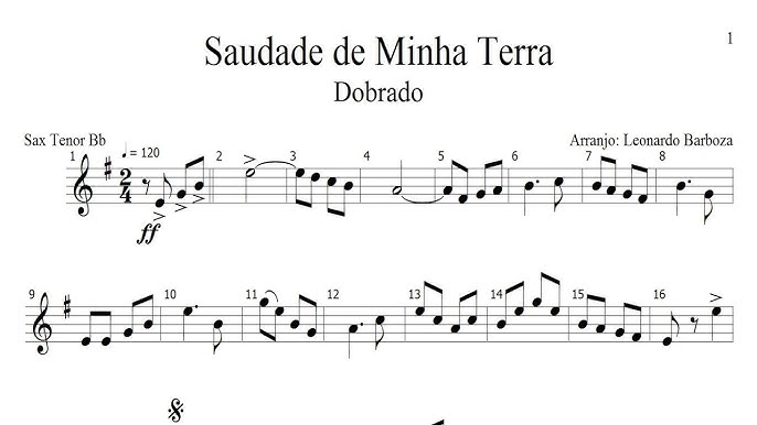 Partitura - Canção da Infantaria (Saxofone Alto em Mib) 