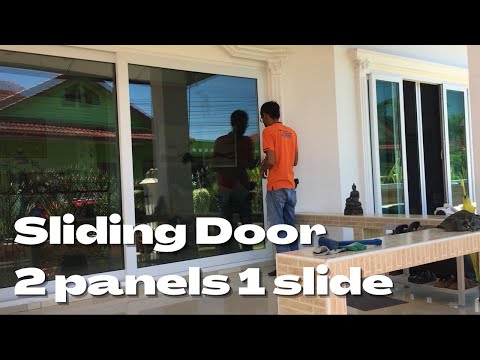 UPVC Sliding Door 2 panels 1 slide (change from sliding door 4 panels 2 slides)  ☎️ 0642929446 Winai