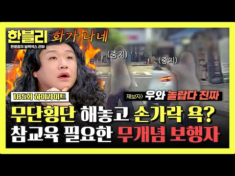[하이라이트] 육은영 쌤 출동 시급🔥 무단횡단 하면서 손가락 욕하는 무개념 빌런💢 | 한블리 (한문철의 블랙박스 리뷰) | JTBC 260908 방송