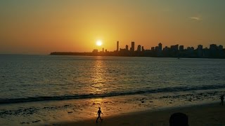 SunSet point in Mumbai.Nariman Point, Marine Drive, Girgaum Chowpatty.Mumbai evening at beach