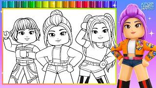 ROBLOX Coloring Page How to Color Rumi Zoey and Mira KPOP Demon Hunters Drawing