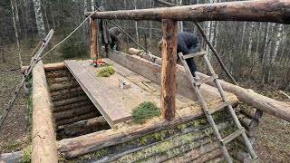 видео: Строительство избушки в лесу — Часть 4: сборка стропил и потолка  картинка: Строительство избушки в лесу — Часть 4: сборка стропил и потолка