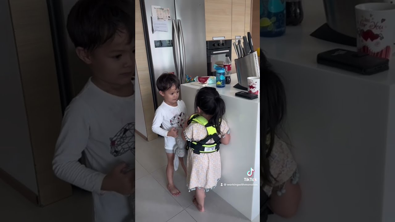 Toddler Asking His Friend If He Can Kiss Her