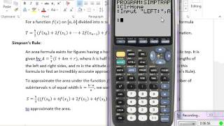 AP Calc BC: Simpson's Rule/Trapezoid Rule Calculator Program TI-84