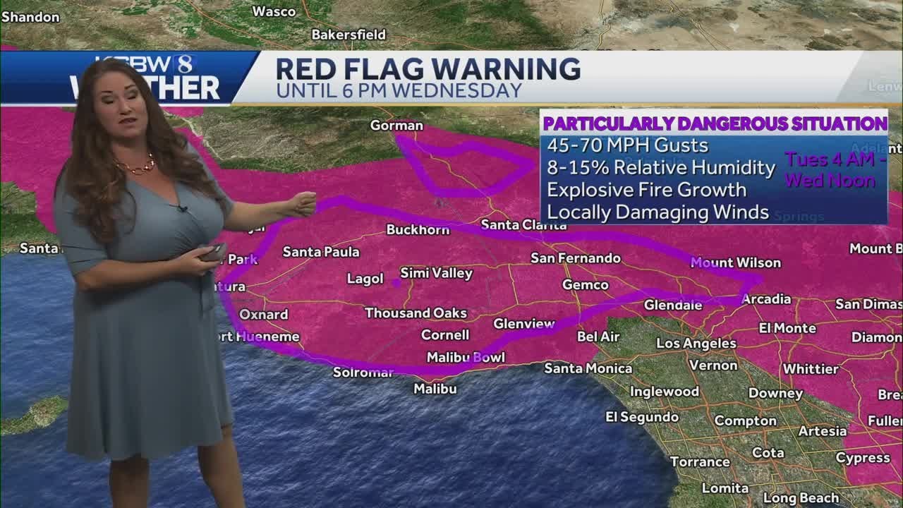 Southern California faces critical fire weather conditions - YouTube