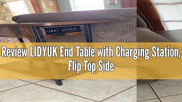 Review LIDYUK End Table with Charging Station, Flip Top Side Table with USB Ports and Outlets, Night