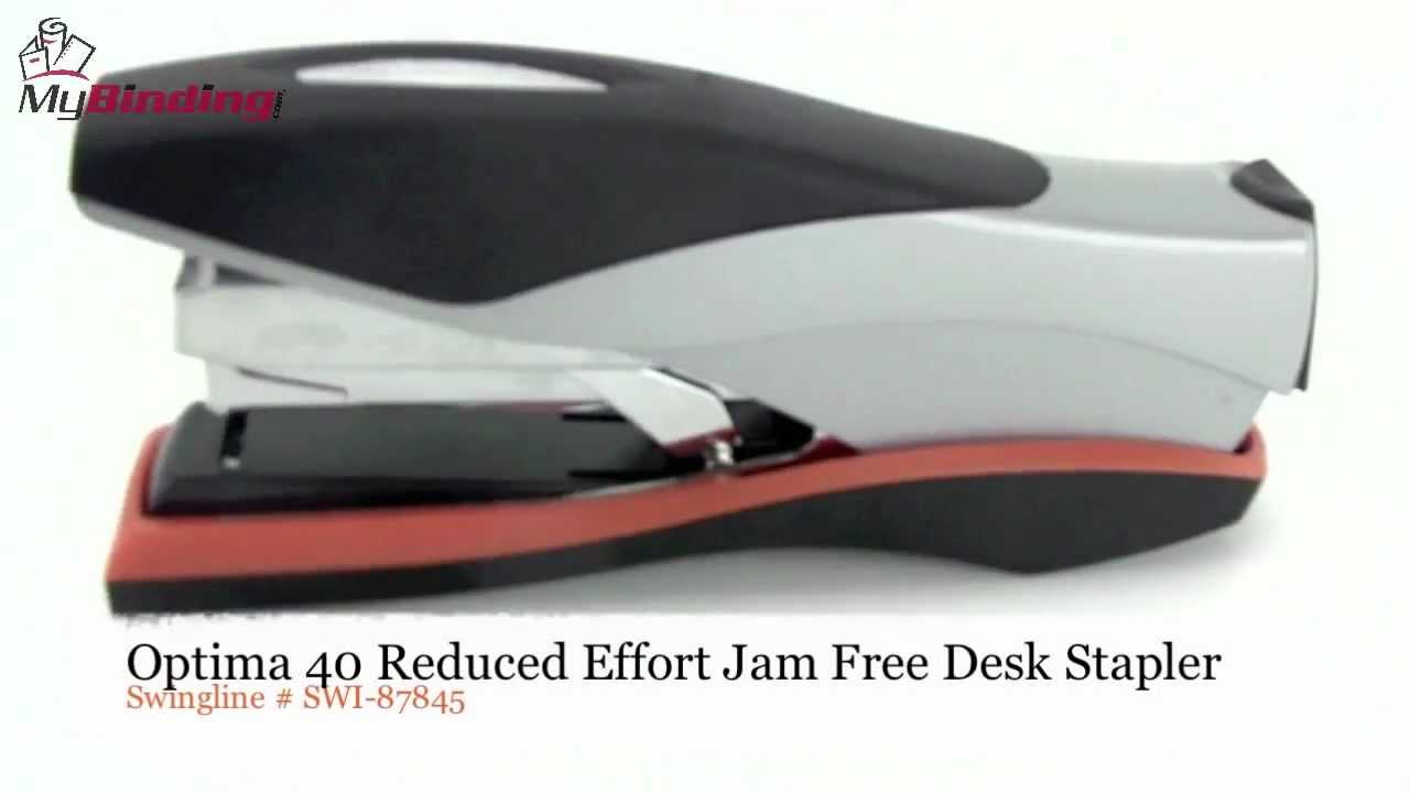 Swingline Optima 40 Reduced Effort Jam Free Desk Stapler Demo - YouTube