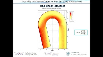 Large eddy simulation of turbulent flow in a sharp meander bend
