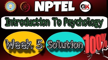 NPTEL Introduction to Psychology Assignment 5 Solution #week5