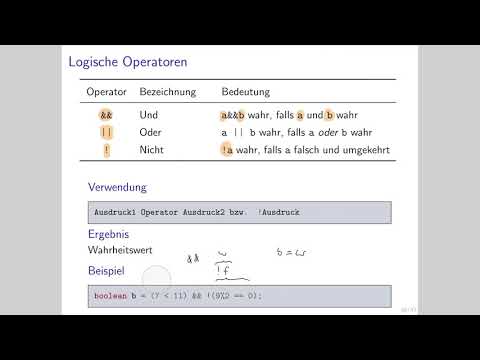 INF 12 6 Logische Operatoren, Typumwandlung und Rangfolge