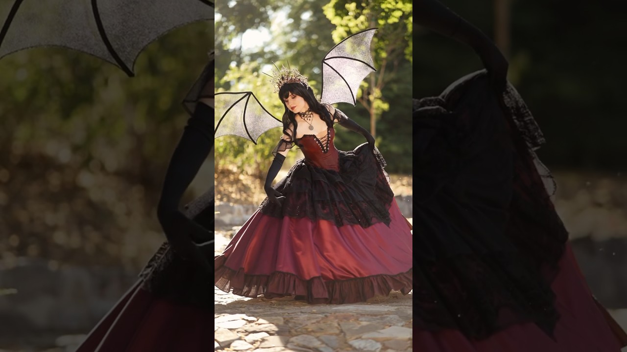 Which dress would you haunt a castle in? 🏰🦇🦋 Both were made using Simplicity pattern S3063 ✨