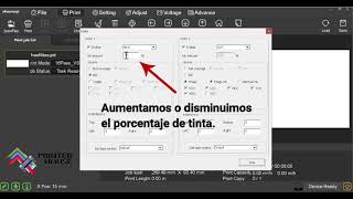 Como subir los porcentajes de tinta en Printexp.