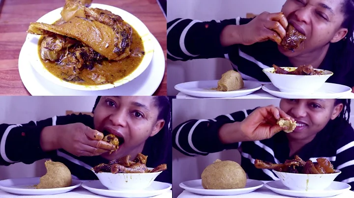 Mukbang | Nigerian Food | Very Tasty Delicious Ogbono Soup With Bitterleaf & Butternut Squash Fufu