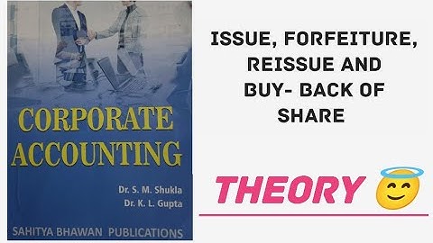 corporate accounting | issue, forfeiture and buy- back of shares | bcom - 3rd year