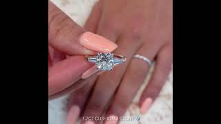 1.7 carat Cushion Cut Diamond Three-Stone Engagement Ring