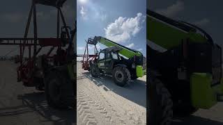 Telehandler Lifts Massive Borehole Drilling Machine | Heavy Equipment Skills #lifting #telehandler