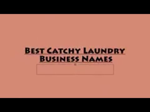 Video: How To Name A Laundry