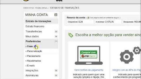 Configurando frete no pagseguro