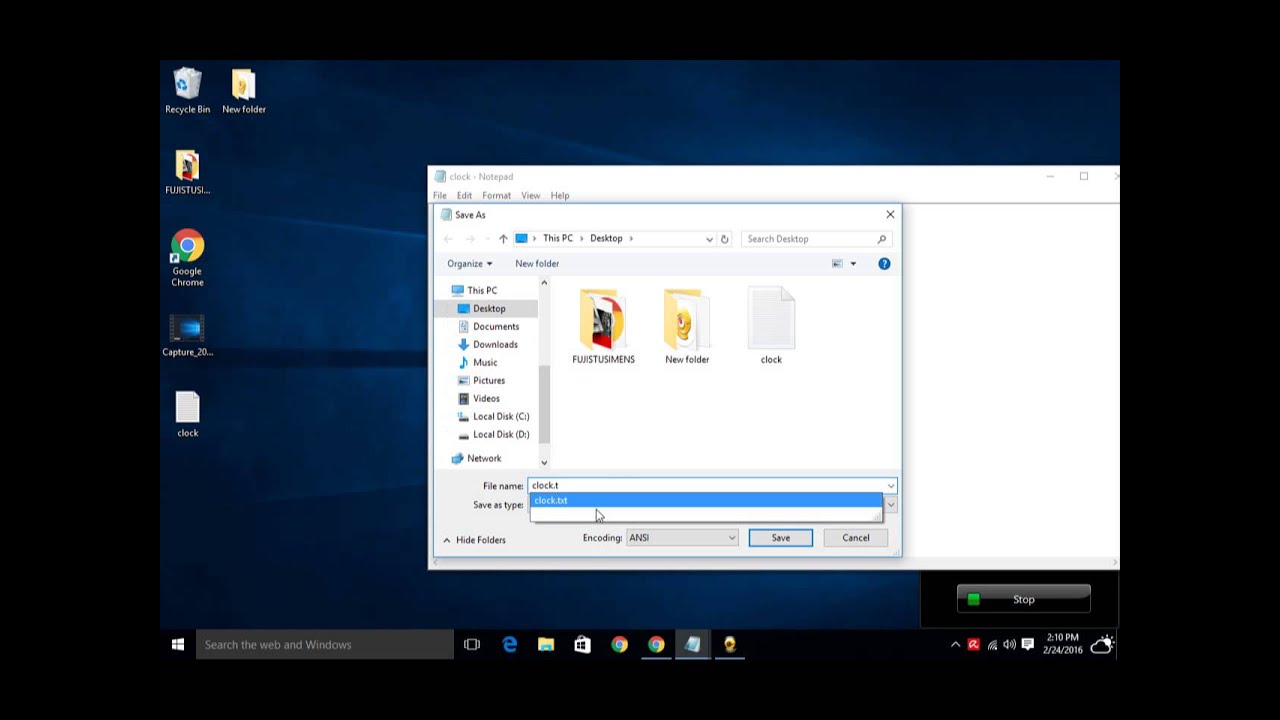how to make a clock using notepad YouTube